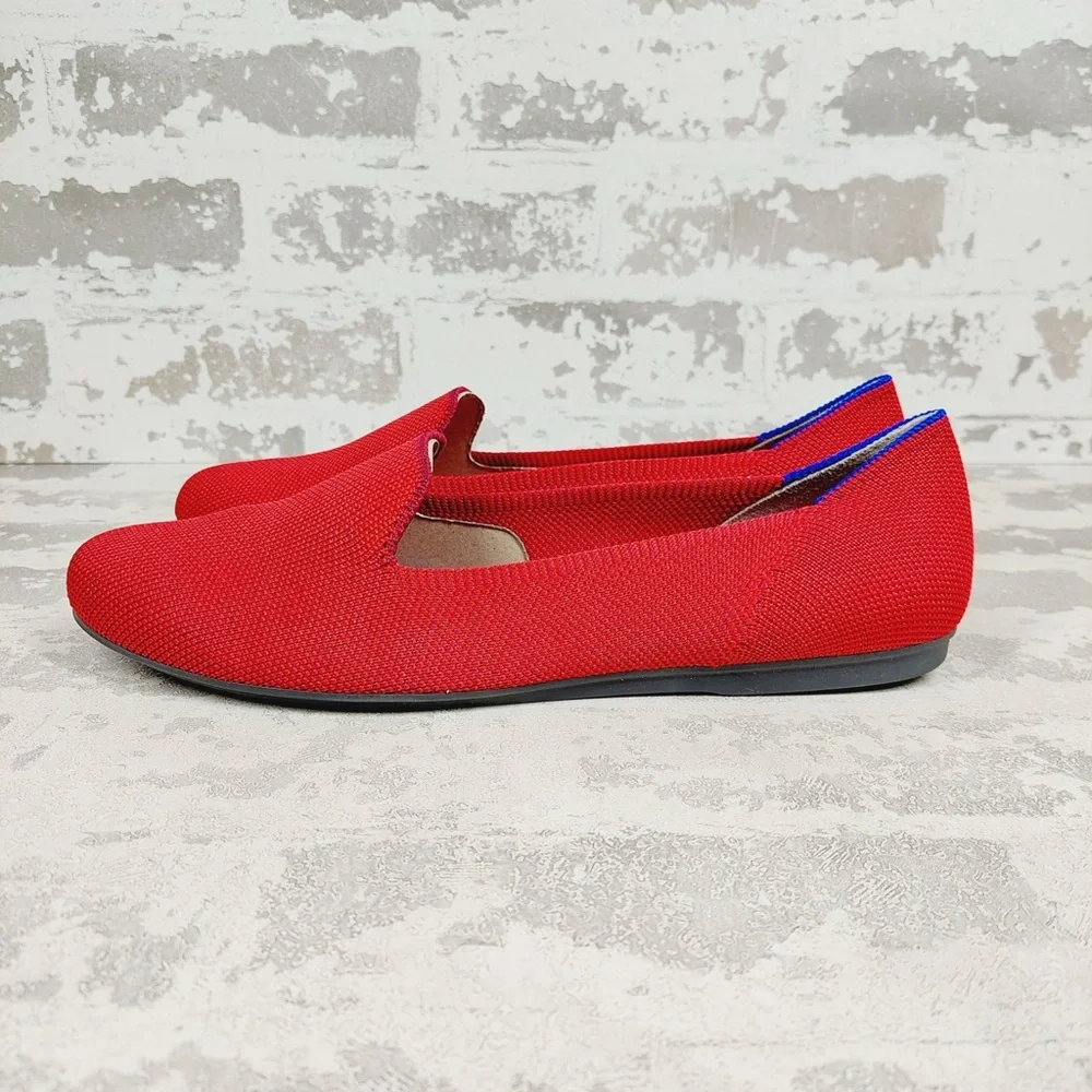 NEW Rothy's The Loafer Red Round Toe Slip On Flat Loafers F378